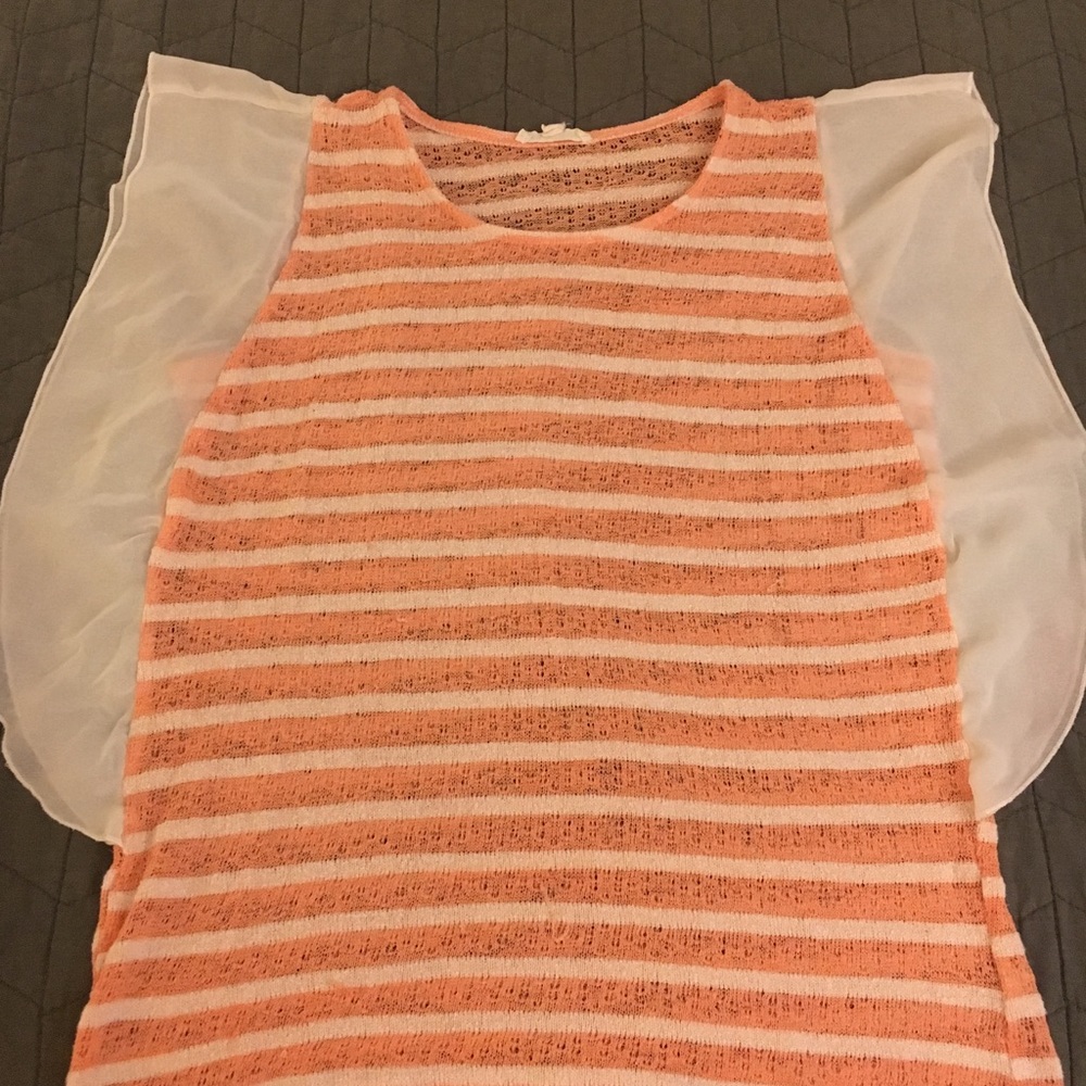 Creamsicle striped angel sleeve shirt